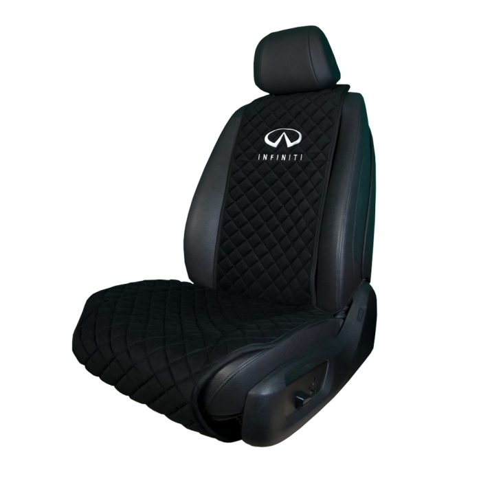Накидки на сидения Накидка на переднее сиденье с вышивкой Infiniti (Черная)