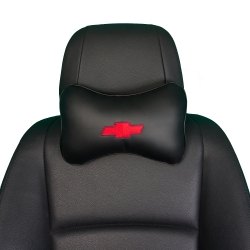 Подушка под шею черная с вышивкой 