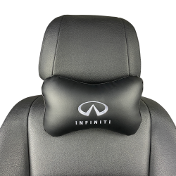 Подушка под шею черная с вышивкой 