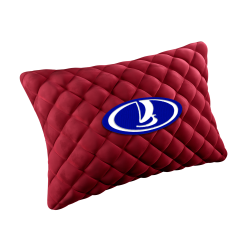 Подушка из алькантары бордовая с вышивкой 