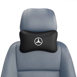 Подушка под шею черная с вышивкой 